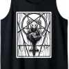 Satanic Dark Art Evil with Skull 666 Pentagram Baphomet Tank Top ch